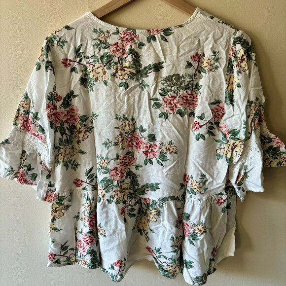 Maurices White Floral Babydoll Top - Picture 2 of 2